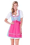 3tlg. Dirndl-Set türkis-fuchsia Alpenmärchen ALM627T