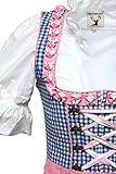 3tlg. Dirndl-Set blau-rosa Alpenmärchen ALM627PE - 3