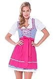 3tlg. Dirndl-Set - Trachtenkleid blau-fuchsia Alpenmärchen ALM627F