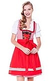 Alpenmärchen 3tlg. Dirndl-Set rot ALM3044