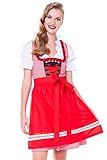 Alpenmärchen 3tlg. Dirndl-Set rot ALM3044 - 2