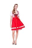 Alpenmärchen 3tlg. Dirndl-Set rot ALM3044 - 4