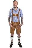 Herren Lederhose kurz braun Alpenjaeger - 3