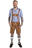 Herren Lederhose kurz braun Alpenjaeger - 3