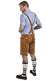 Herren Lederhose kurz braun Alpenjaeger - 4