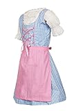 Zartkariertes Kinder Dirndl Set 3 teilig hellblau - 2