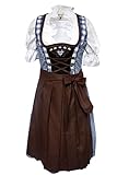 Alpenmärchen 3tlg. Dirndl-Set midi - blau-braun - ALM013