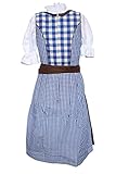 Alpenmärchen 3tlg. Dirndl-Set midi – blau-braun – ALM013 - 4