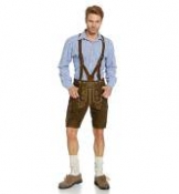 Herren Lederhose in dunkelbraun