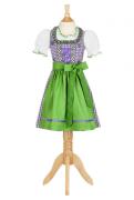 Karo-Dirndl 3-tlg. für Kinder flieder