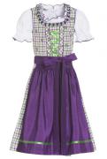 Karo-Dirndl 3-tlg. für Kinder violett