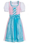 Kinder Dirndl mit Bluse - 3 tlg. rosa