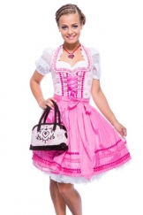 Krüger MADL Damen Dirndl Kleid 48095, Mini, Gr. 38, Mehrfarbig (pink 35)