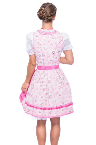 Krüger MADL Damen Dirndl Kleid 48095, Mini, Gr. 38, Mehrfarbig (pink 35)